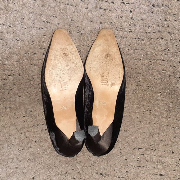 VINTAGE MONDI-Sculptural Heels-Darkest Brown Velvet-Boho Pumps-Sz 7.5-Excellent - Picture 7 of 7